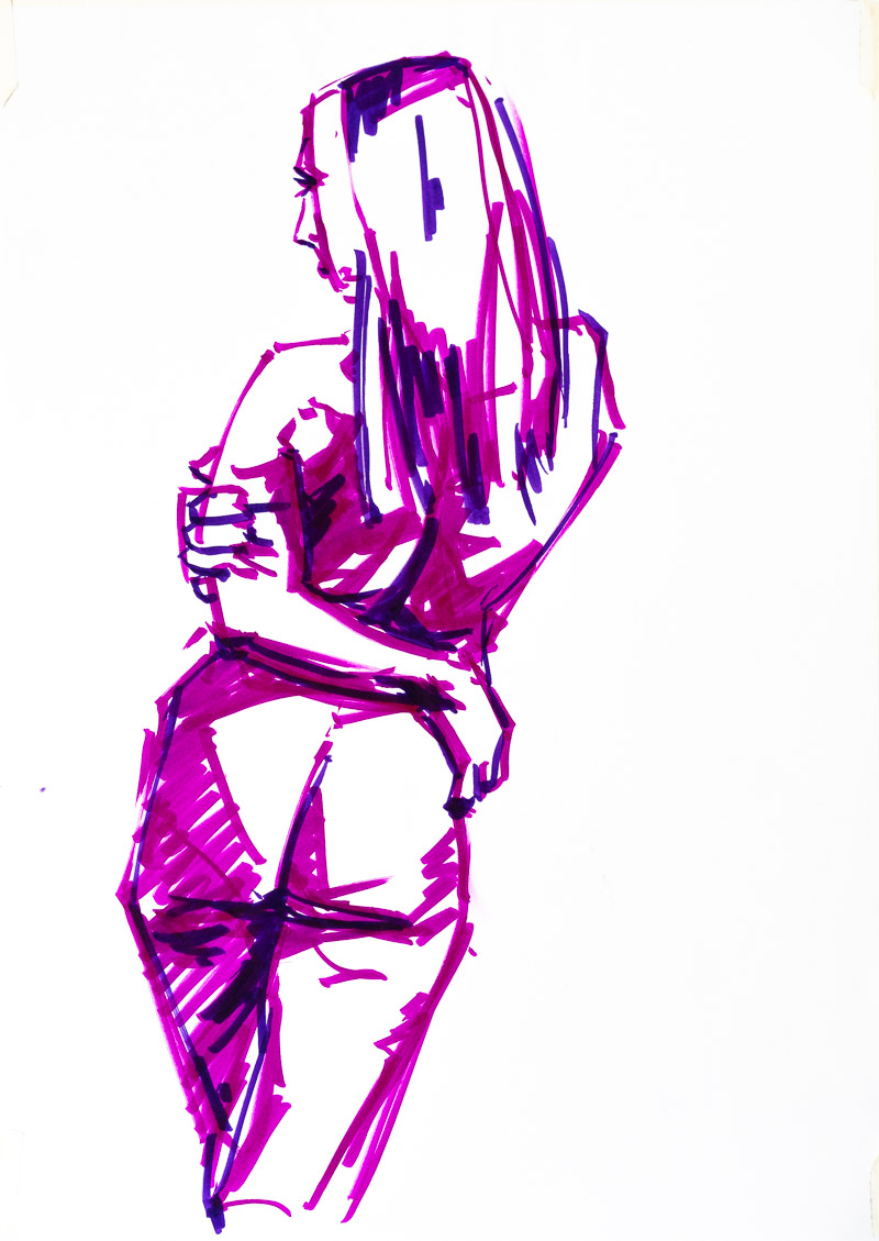 Francoise - Colour Ink Drawing