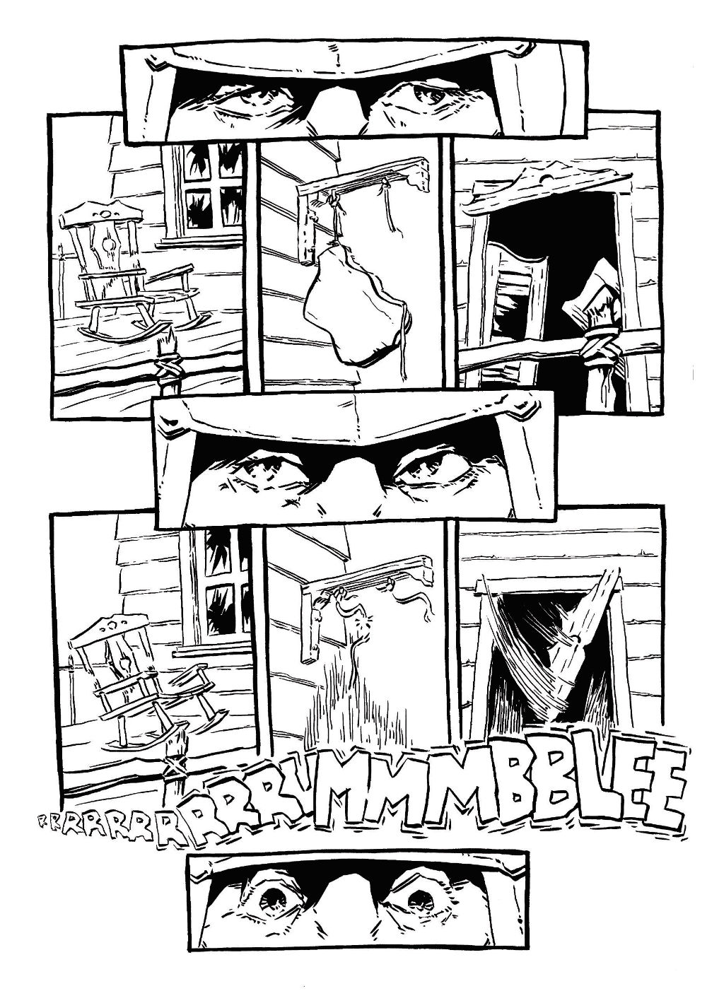 Analog Issue 1 page 3, the courier looks around the deserted town