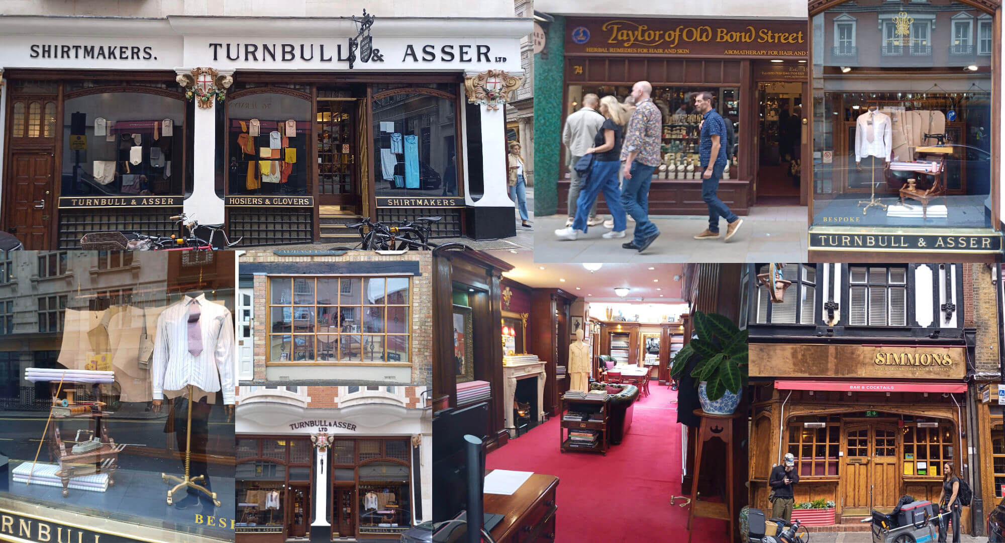 Photos of Tailors shops from Saville Row London