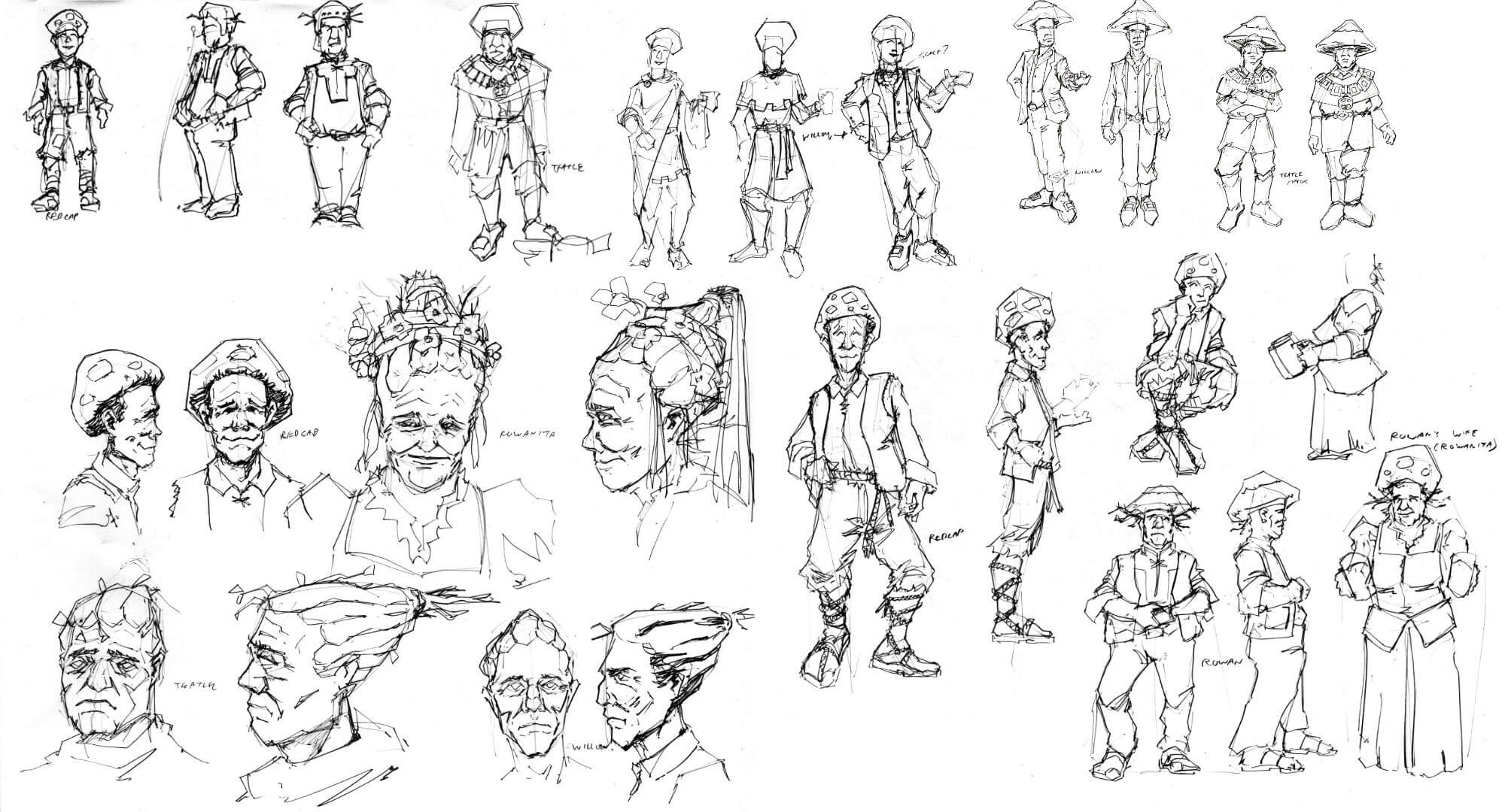 Villager character designs for Passing Judgement